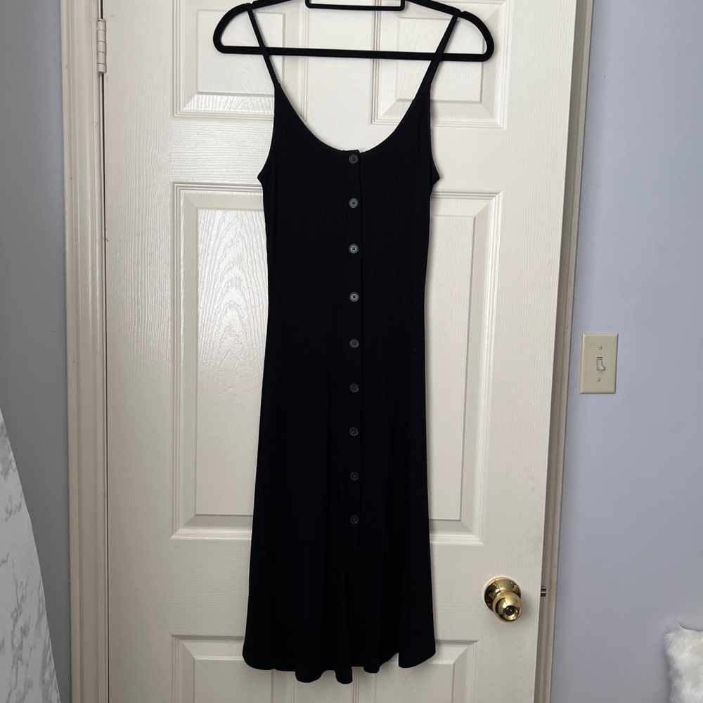Aritzia Babaton Black Ribbed Dress S